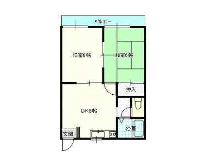 アゼリアコート(2DK/2階)の間取り写真