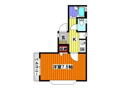 メゾンソレイユ(1K/1階)の間取り写真