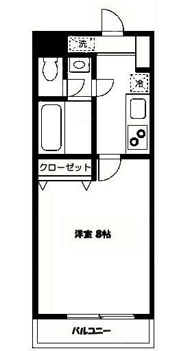 あんぷるふぉれすと(1K/1階)の間取り写真