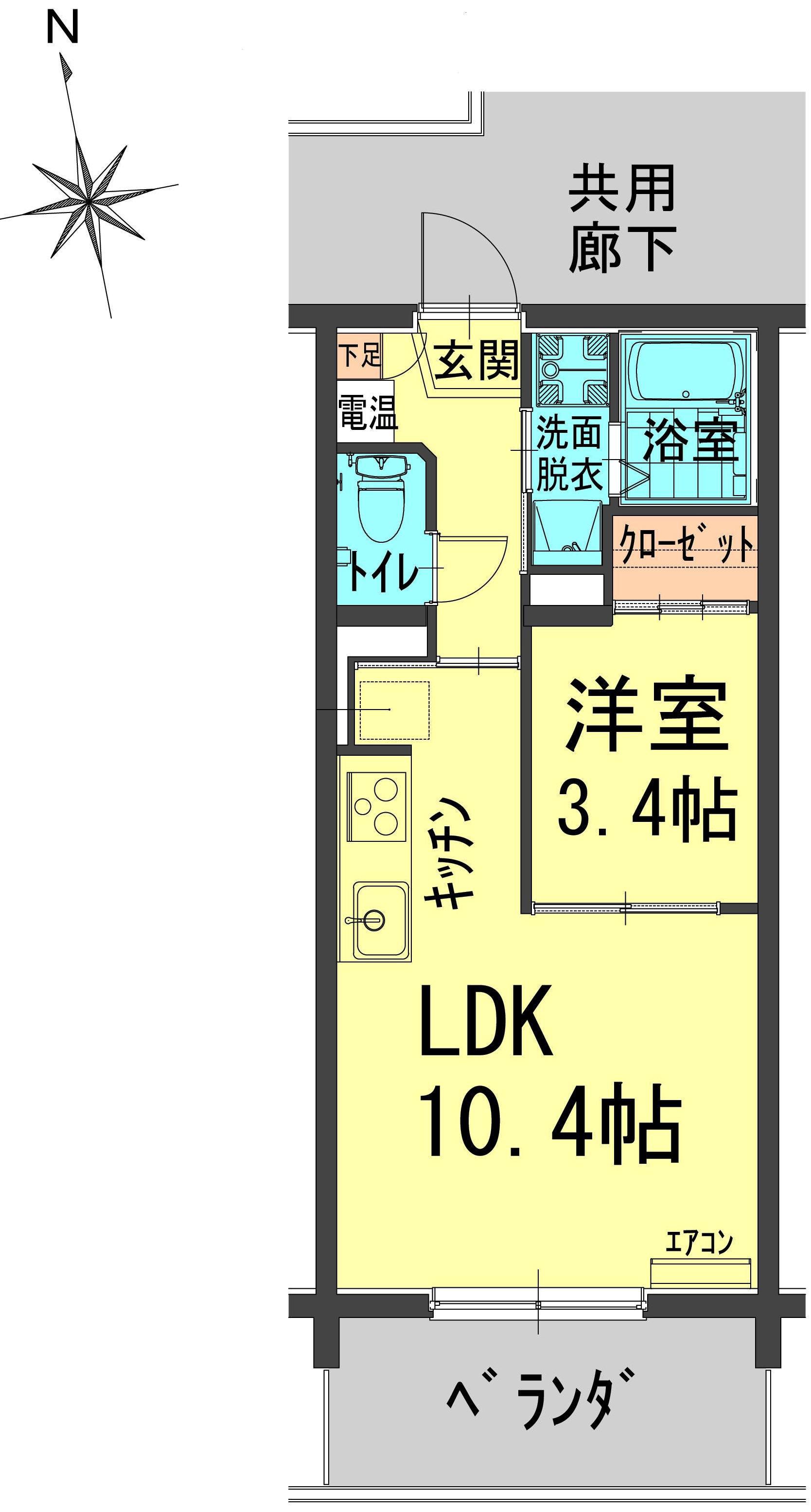 ヴィオレータ(1LDK/5階)の間取り写真