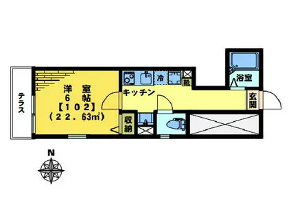 アジュール新宿(1K/1階)の間取り写真