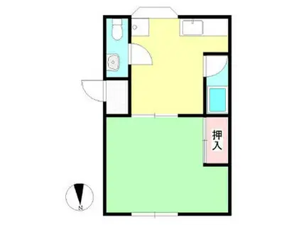 新川荘(1DK/1階)の間取り写真