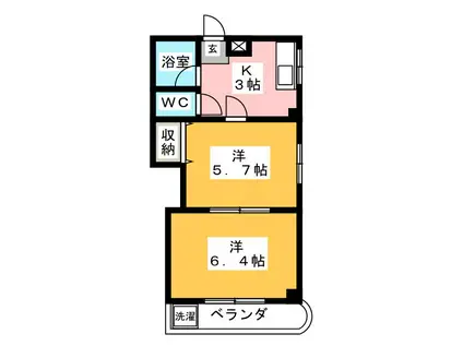 サン・ビジョン(2K/4階)の間取り写真