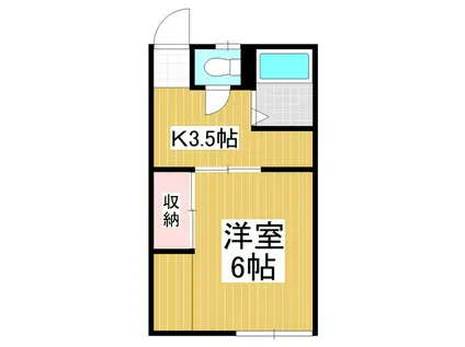 DSハイツ沢村 南(1K/2階)の間取り写真