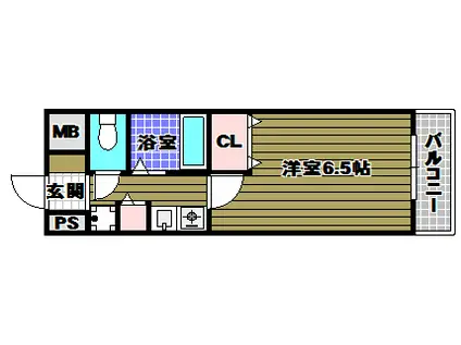 REINA錦織(1K/1階)の間取り写真