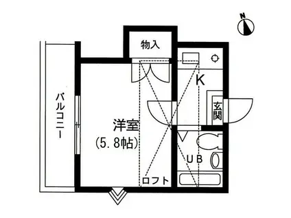 プレジール岡崎(1K/2階)の間取り写真