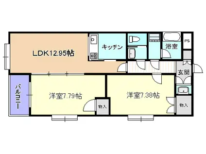 ベルエトワール(2LDK/3階)の間取り写真