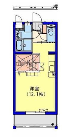 ライズ霧島(ワンルーム/4階)の間取り写真