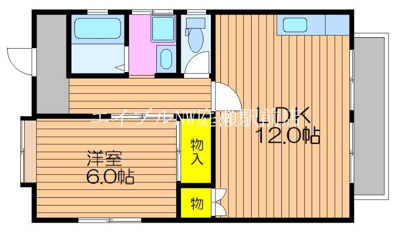 サンシティーF(1LDK/2階)の間取り写真