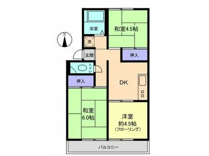 プレジュール美咲(3DK/2階)の間取り写真