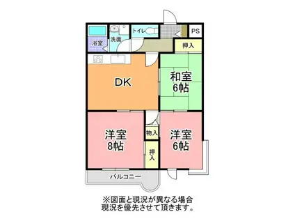 グランドメゾン末広(3DK/2階)の間取り写真