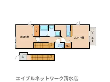 フィオーレ TAKA(1LDK/2階)の間取り写真