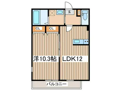 ハーミットクラブハウス トゥギャザー戸塚(1LDK/2階)の間取り写真