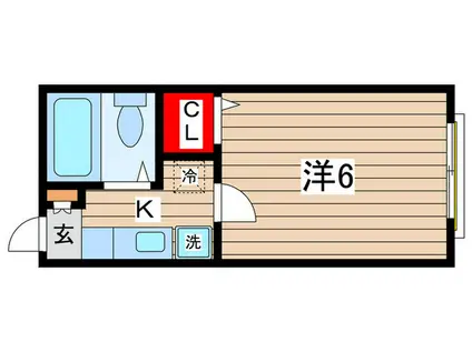 ヨシカワコーポラス(1K/1階)の間取り写真