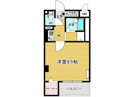 細田マンションB(1K/3階)の間取り写真