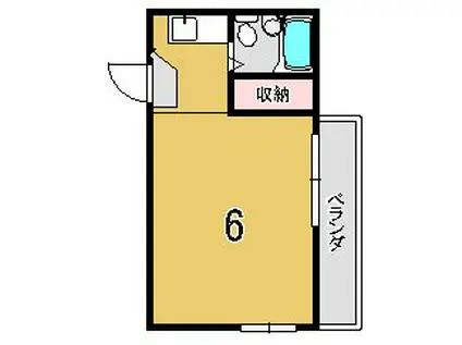 CASA22(ワンルーム/2階)の間取り写真