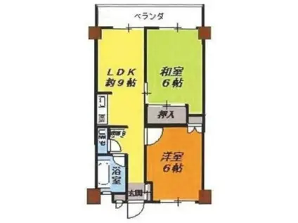 円山マンション(2LDK/3階)の間取り写真