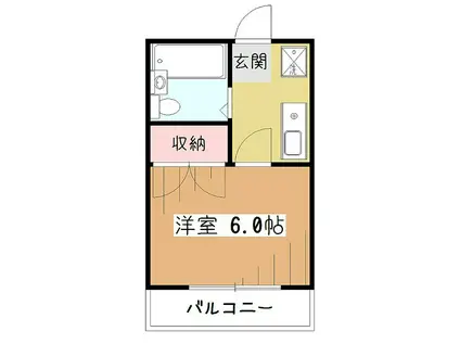 大和屋マンション(1K/3階)の間取り写真