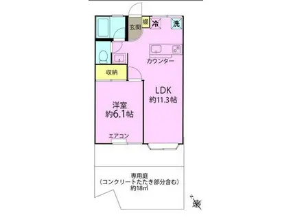 キクラス元住吉(1LDK/2階)の間取り写真