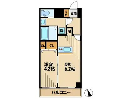 ガーラプレイス八幡山壱番館(1DK/3階)の間取り写真