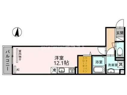 ルシェーナ都島(ワンルーム/3階)の間取り写真