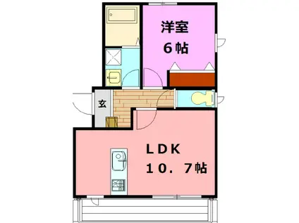 レジデンス幹(1LDK/3階)の間取り写真