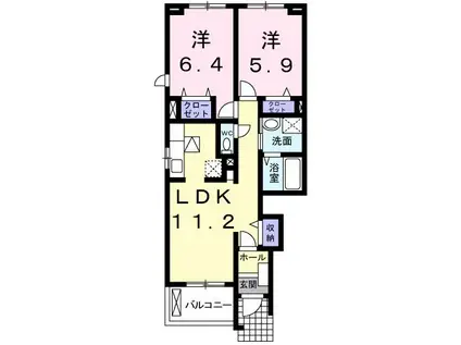キラリ・トヨダ(2LDK/1階)の間取り写真