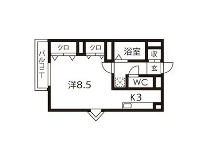 COMODO MOTOYAMA(1K/1階)の間取り写真