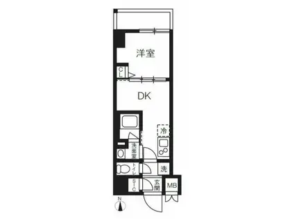 台東区竜泉1丁目マンション(1DK/5階)の間取り写真