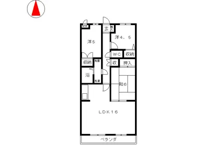 小田急小田原線 富水駅 徒歩13分 3階建 築25年(3LDK/2階)の間取り写真