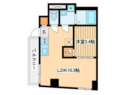 バックウィートタナカ(1LDK/3階)の間取り写真