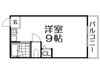 シャンテー三矢2(ワンルーム/1階)の間取り写真