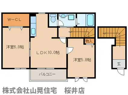 DKII(2LDK/2階)の間取り写真