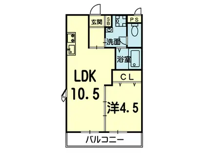アーバン光の森(1LDK/3階)の間取り写真