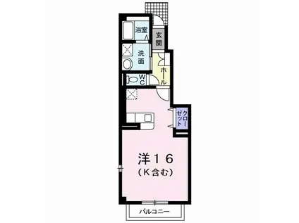 ノーヴァ(ワンルーム/1階)の間取り写真