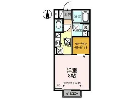 ルノン B棟(1K/1階)の間取り写真