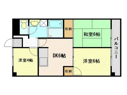 第2田寅ビル(3DK/4階)の間取り写真