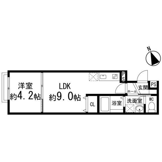 IVY富沢(1LDK/1階)の間取り写真