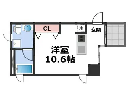 ルクレ堺筋本町レジデンス(ワンルーム/2階)の間取り写真