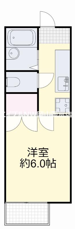 パルシティー長尾(1K/2階)の間取り写真