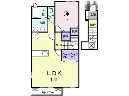 フォンモンターニュIIB(1LDK/2階)の間取り写真