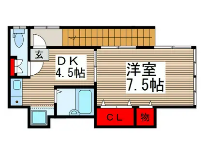 第七泉荘(1DK/2階)の間取り写真