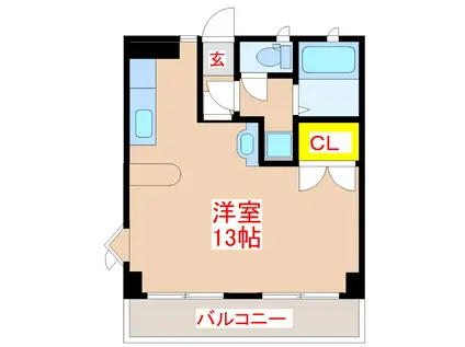 エクシード田上(ワンルーム/4階)の間取り写真