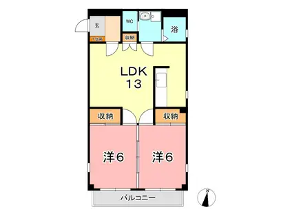 オノフラッツ(2LDK/3階)の間取り写真