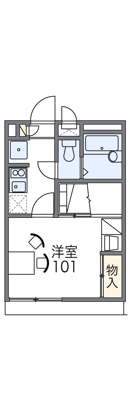 レオパレスME(1K/2階)の間取り写真