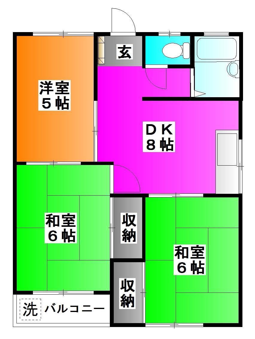 とりやまコーポ(3DK/2階)の間取り写真