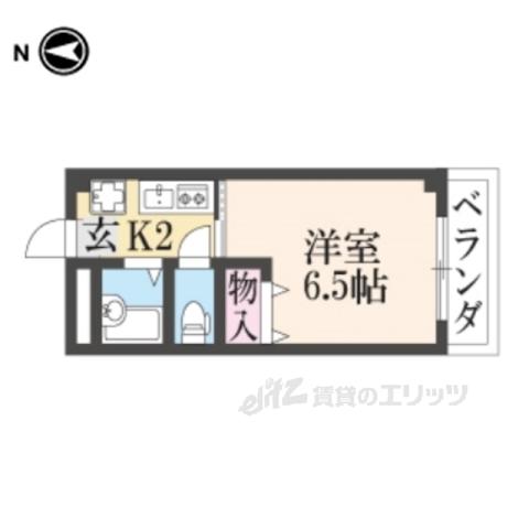 エバーグリーンヴィラ吉祥院(1K/4階)の間取り写真