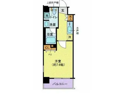 クレイシア芝浦ウォーターフロント(1K/8階)の間取り写真