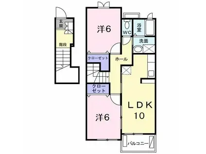 ニューカムリーA(2LDK/2階)の間取り写真