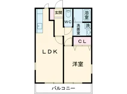 ボナールコート(1LDK/2階)の間取り写真
